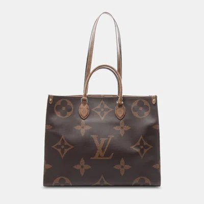 Pre-owned Louis Vuitton Brown Monogram Giant Reverse On-the-go Gm Shoulder Bag