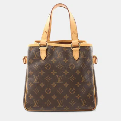 Pre-owned Louis Vuitton Brown Monogram Leather Batignolles Tote Bag