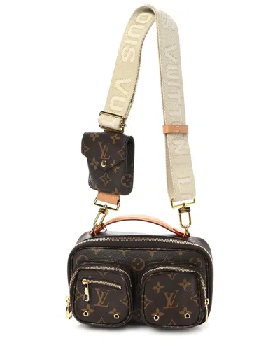 Pre-owned Louis Vuitton Brown Monogram Leather Embossed Vuittamins Utility Crossbody  (authentic Pre-loved)