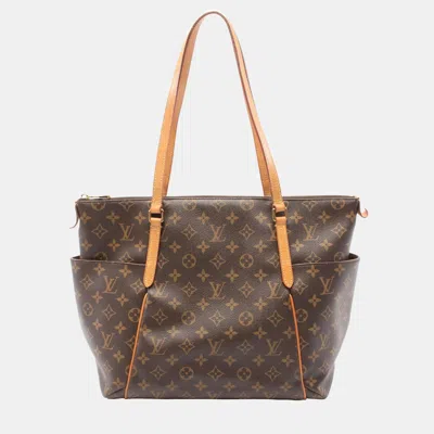Pre-owned Louis Vuitton Brown Monogram Leather Totally Mm Tote Shoulder Bag