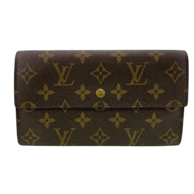 Pre-owned Louis Vuitton Brown Monogram Leather Wallet (tri-fold) ()
