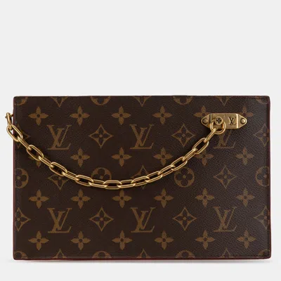 Pre-owned Louis Vuitton Brown Monogram Legacy Chain Clutch