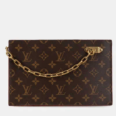 Pre-owned Louis Vuitton Brown Monogram Legacy Chain Clutch