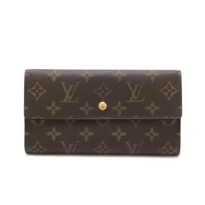 Pre-owned Louis Vuitton Brown Monogram Long Wallet (tri-fold) ()