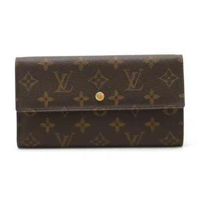 Pre-owned Louis Vuitton Brown Monogram Long Wallet (tri-fold) ()