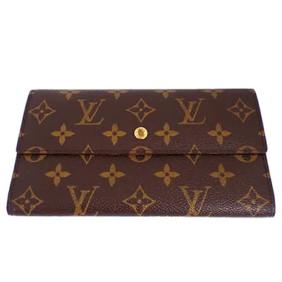 Pre-owned Louis Vuitton Brown Monogram Long Wallet (tri-fold) ()