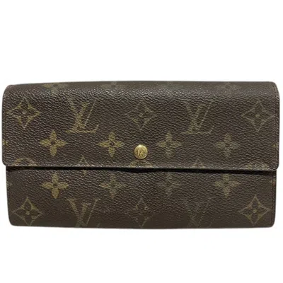 Pre-owned Louis Vuitton Brown Monogram Long Wallet (tri-fold) ()