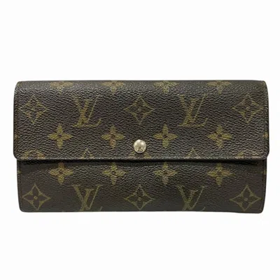 Pre-owned Louis Vuitton Brown Monogram Long Wallet (tri-fold) ()