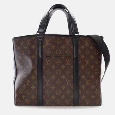 Pre-owned Louis Vuitton Brown Monogram Macassar Weekend Tote Pm