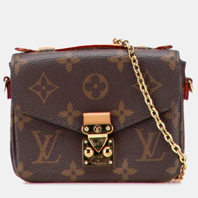 Pre-owned Louis Vuitton Brown Monogram Micro Metis
