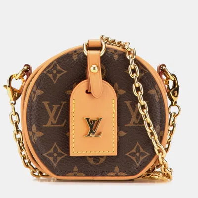 Pre-owned Louis Vuitton Brown Monogram Mini Boite Chapeau Necklace Bag