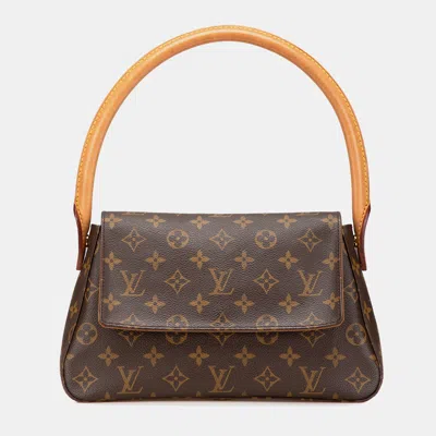 Pre-owned Louis Vuitton Brown Monogram Mini Looping