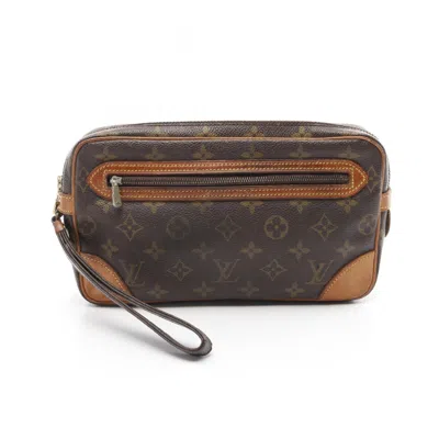 Pre-owned Louis Vuitton Brown Monogram Monogram Leather Clutch Bag ()