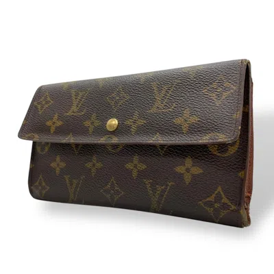 Pre-owned Louis Vuitton Brown Monogram Monogram Long Wallet (tri-fold) ()