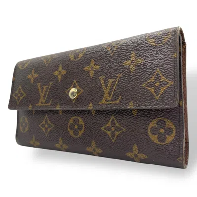 Pre-owned Louis Vuitton Brown Monogram Monogram Long Wallet (tri-fold) ()