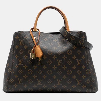 Pre-owned Louis Vuitton Brown Monogram Montaigne Gm