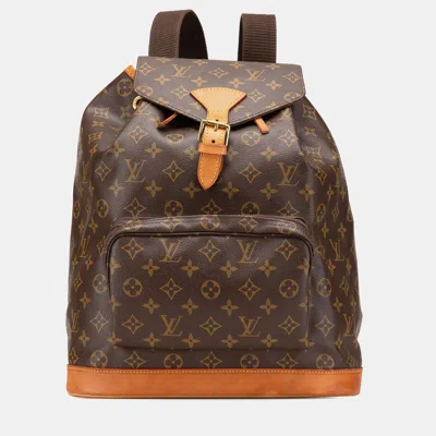 Pre-owned Louis Vuitton Brown Monogram Montsouris Gm