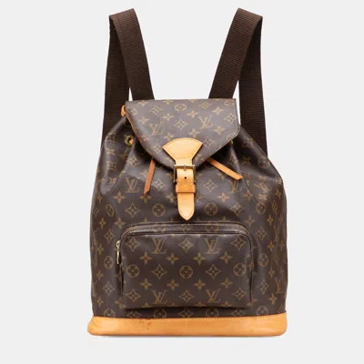Pre-owned Louis Vuitton Brown Monogram Montsouris Gm