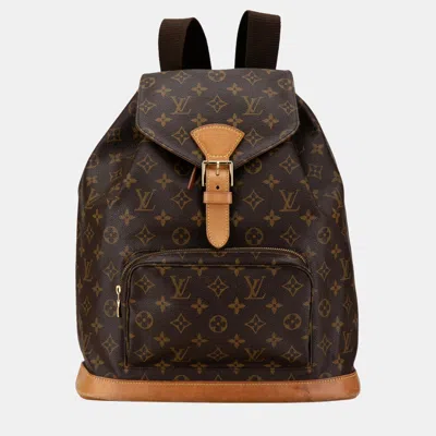 Pre-owned Louis Vuitton Brown Monogram Montsouris Gm