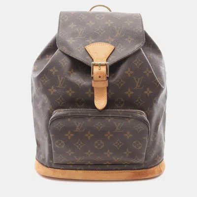 Pre-owned Louis Vuitton Brown Monogram Montsouris Gm Backpack