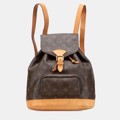 Pre-owned Louis Vuitton Brown Monogram Montsouris Pm Backpack
