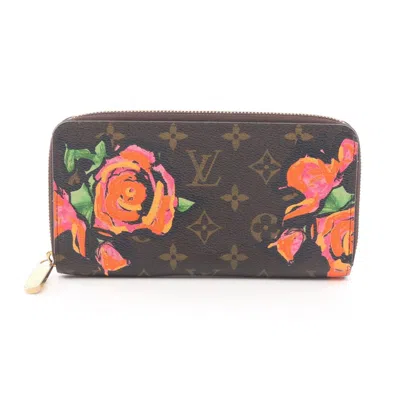 Pre-owned Louis Vuitton Brown Monogram Multi-color Rose Monogram Rose Long Wallet (bi-fold) ()