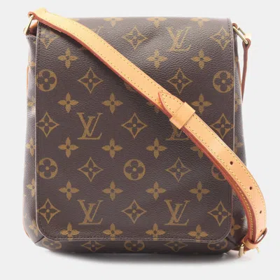 Pre-owned Louis Vuitton Brown Monogram Musette Salsa Long Strap
