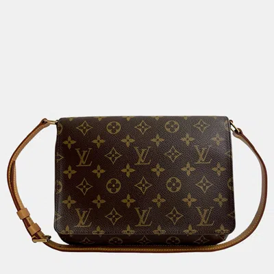 Pre-owned Louis Vuitton Brown Monogram Musette Tango Short Strap