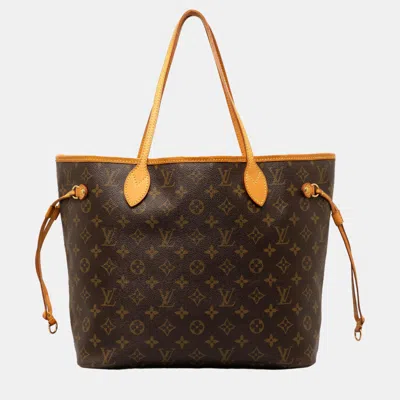 Pre-owned Louis Vuitton Brown Monogram Neverfull Mm