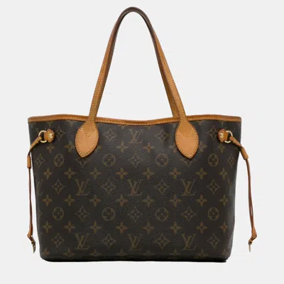 Pre-owned Louis Vuitton Brown Monogram Neverfull Pm