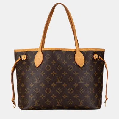 Pre-owned Louis Vuitton Brown Monogram Neverfull Pm