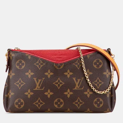 Pre-owned Louis Vuitton Brown Monogram Pallas Clutch