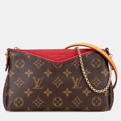 Pre-owned Louis Vuitton Brown Monogram Pallas Clutch
