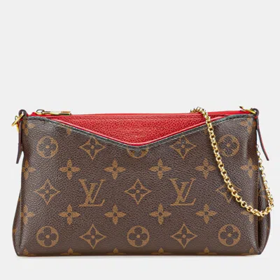 Pre-owned Louis Vuitton Brown Monogram Pallas Clutch
