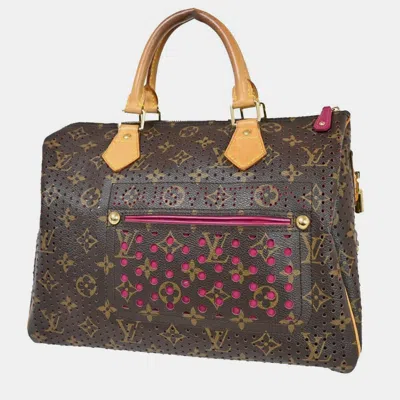 Pre-owned Louis Vuitton Brown Monogram Perforated Canvas Speedy 30 Satchel