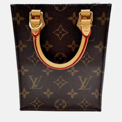 Pre-owned Louis Vuitton Brown Monogram Petit Sac Plat Tote Bag