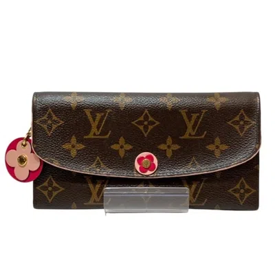 Pre-owned Louis Vuitton Brown Monogram Pink Monogram Long Wallet (bi-fold) ()