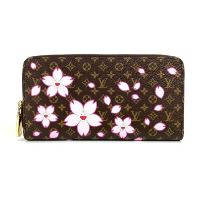 Pre-owned Louis Vuitton Brown Monogram Pink Monogram Long Wallet (bi-fold) ()