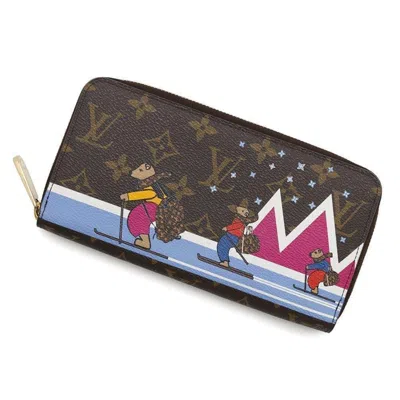 Pre-owned Louis Vuitton Brown Monogram Pink Monogram Long Wallet (bi-fold) ()