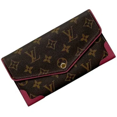 Pre-owned Louis Vuitton Brown Monogram Pink Monogram Long Wallet (bi-fold) ()