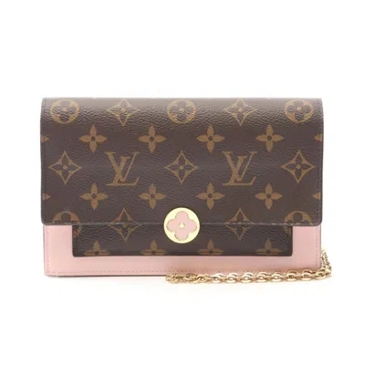 Pre-owned Louis Vuitton Brown Monogram Pink Rose Ballerine Coated Canvas Shoulder Bag ()