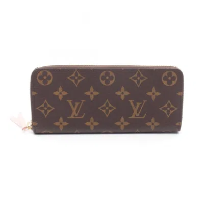 Pre-owned Louis Vuitton Brown Monogram Pink Rose Ballerine Monogram Long Wallet (bi-fold) ()