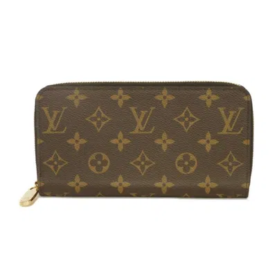 Pre-owned Louis Vuitton Brown Monogram Pink Rose Ballerine Monogram Long Wallet (bi-fold) () In Brown, Monogram, Pink, Rose Ballerine