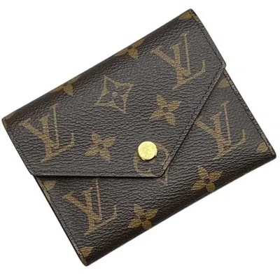 Pre-owned Louis Vuitton Brown Monogram Pink Rose Ballerine Monogram Wallet (tri-fold) () In Brown, Monogram, Pink, Rose Ballerine