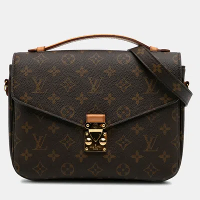Pre-owned Louis Vuitton Brown Monogram Pochette Metis