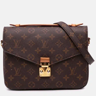Pre-owned Louis Vuitton Brown Monogram Pochette Metis