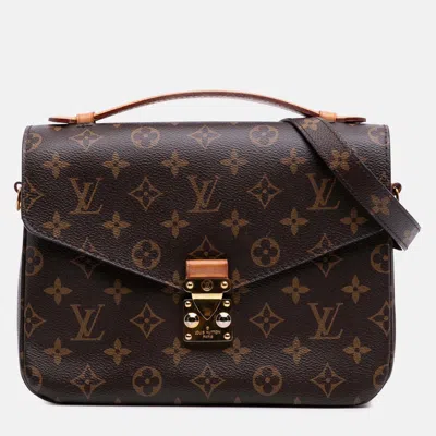 Pre-owned Louis Vuitton Brown Monogram Pochette Metis