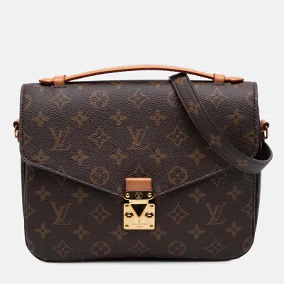Pre-owned Louis Vuitton Brown Monogram Pochette Metis