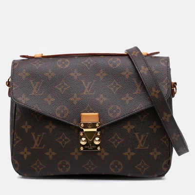 Pre-owned Louis Vuitton Brown Monogram Pochette Metis