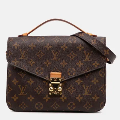 Pre-owned Louis Vuitton Brown Monogram Pochette Metis